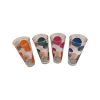 Load image into Gallery viewer, Russel Wright Mid-Century Green, Orange, Pink, Blue &amp; 22-Karat Gold Eclipse Tall Collins Glasses (Set of 4)

