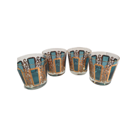 Load image into Gallery viewer, Libbey Mid Century Gold and Emerald Cocktail Glasses (Set of 4)
