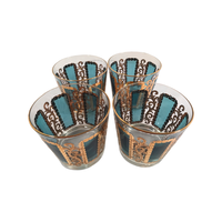 Load image into Gallery viewer, Libbey Mid Century Gold and Emerald Cocktail Glasses (Set of 4)
