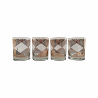 Load image into Gallery viewer, Georges Briard Signed Golden Triangles Double Old Fashion Glasses (Set of 4)
