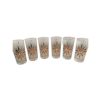 Load image into Gallery viewer, Helen Conroy Signed Mid-Century Golden Snowflake Glasses (Set of 6)
