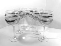 Load image into Gallery viewer, Mid-Century Silver and Frosted Wine Glasses (Set of 6)
