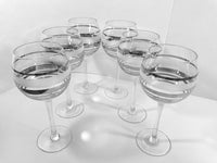 Load image into Gallery viewer, Mid-Century Silver and Frosted Wine Glasses (Set of 6)
