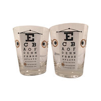 Load image into Gallery viewer, Vintage Eye Chart Double Old Fashion Glasses (Set of 4)
