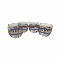 Load image into Gallery viewer, Georges Briard Signed Blue Art Deco Roly Poly Glasses (Set of 4)
