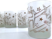 Load image into Gallery viewer, Georges Briard Signed Mid-Century Silver Reindeer Double Old Fashion Glasses (Set of 4)
