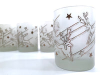 Load image into Gallery viewer, Georges Briard Signed Mid-Century Silver Reindeer Double Old Fashion Glasses (Set of 4)
