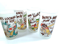 Load image into Gallery viewer, Libbey Mid-Century Frosted Humorous Bird Glasses (Set of 4)
