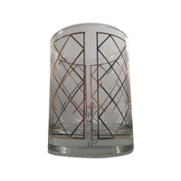 Load image into Gallery viewer, Georges Briard Signed Gold and Frosted Diamonds Double Old Fashion Glasses (Set of 4)
