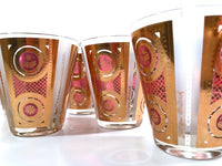 Load image into Gallery viewer, Georges Briard Signed Mid-Century Amethyst and Gold Double Old Fashion Glasses (Set of 7)
