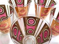 Load image into Gallery viewer, Georges Briard Signed Mid-Century Amethyst and Gold Double Old Fashion Glasses (Set of 7)
