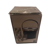 Load image into Gallery viewer, Georges Briard Signed Mid-Century Gold and Black Geometric 5 Piece Bar Set
