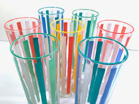 Load image into Gallery viewer, Libbey Mid-Century Partytime Bimini Tall Collins Glasses (Set of 7)
