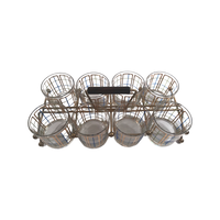 Load image into Gallery viewer, Mid-Century Gold Blue Green 9 Piece Bar Set
