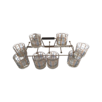 Load image into Gallery viewer, Mid-Century Gold Blue Green 9 Piece Bar Set

