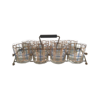 Load image into Gallery viewer, Mid-Century Gold Blue Green 9 Piece Bar Set
