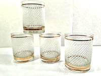 Load image into Gallery viewer, Georges Briard Signed Mid-Century Gold and White Ice Double Old Fashion Glasses (Set of 4)
