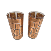 Load image into Gallery viewer, Mid-Century Hollywood Regency Gold Bar Glasses (Set of 2)

