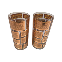 Load image into Gallery viewer, Mid-Century Hollywood Regency Gold Bar Glasses (Set of 2)
