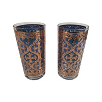 Load image into Gallery viewer, Georges Briard Signed Mid-Century Firenza Blue and 22-Karat Gold Italian Renaissance
