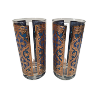 Load image into Gallery viewer, Georges Briard Signed Mid-Century Firenza Blue and 22-Karat Gold Italian Renaissance
