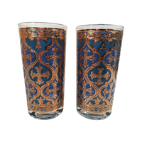 Load image into Gallery viewer, Georges Briard Signed Mid-Century Firenza Blue and 22-Karat Gold Italian Renaissance
