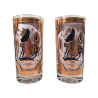 Load image into Gallery viewer, Fred Press Signed Mid-Century Trojan Horse Highball Glasses (Set of 2)
