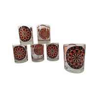 Load image into Gallery viewer, Georges Briard Signed Mid-Century Darts Double Old Fashion Glasses (Set of 6)
