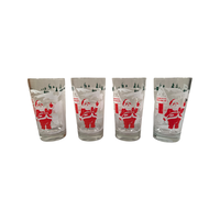 Load image into Gallery viewer, Mid-Century Santa and Rudolph at North Pole Glasses (Set of 4)
