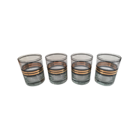 Load image into Gallery viewer, Georges Briard Signed Black and Gold Line Double Old Fashion Glasses (Set of 4)
