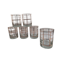 Load image into Gallery viewer, Georges Briard Signed Mid-Century Golden Squares Double Old Fashion Glasses (Set of 6)
