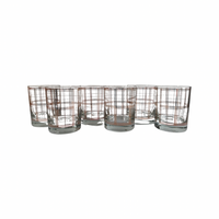 Load image into Gallery viewer, Georges Briard Signed Mid-Century Golden Squares Double Old Fashion Glasses (Set of 6)
