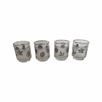 Load image into Gallery viewer, Libbey Mid-Century Silver Foliage Whiskey Glasses (Set of 4)
