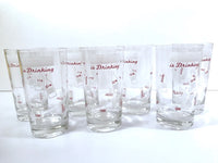 Load image into Gallery viewer, Mid-Century Personalized Vintage &quot;Is Drinking&quot; Glasses (Set of 7)
