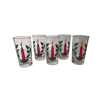 Load image into Gallery viewer, Vintage Holly-Berry and Candle Glasses (Set of 5)
