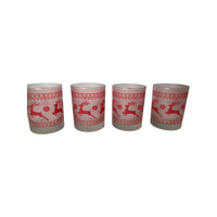 Load image into Gallery viewer, Culver Signed Mid-Century Red Christmas Sweater Double Old Fashion Glasses (Set of 4)
