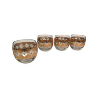 Load image into Gallery viewer, Culver Mid-Century Valencia Green &amp; 22-Karat Gold Roly Poly Glasses (Set of 4)

