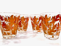 Load image into Gallery viewer, Culver Signed Mid-Century Autumn Leaves Double Old Fashion Glasses (Set of 6)
