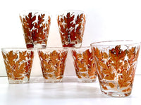 Load image into Gallery viewer, Culver Signed Mid-Century Autumn Leaves Double Old Fashion Glasses (Set of 6)
