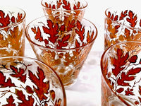 Load image into Gallery viewer, Culver Signed Mid-Century Autumn Leaves Double Old Fashion Glasses (Set of 6)
