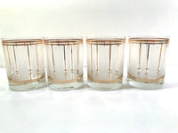 Load image into Gallery viewer, Culver Mid-Century 22-Karat Gold and Frosted Stripes Double Old Fashion Glasses (Set of 4)
