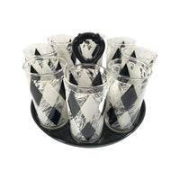 Load image into Gallery viewer, Anchor Hocking Mid-Century Black and White 9 Piece Beverage Set
