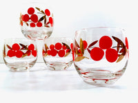 Load image into Gallery viewer, Federal Glass Mid-Century Cherry Roly Poly Glasses (Set of 4)
