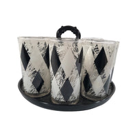 Load image into Gallery viewer, Anchor Hocking Mid-Century Black and White 9 Piece Beverage Set

