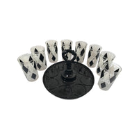 Load image into Gallery viewer, Anchor Hocking Mid-Century Black and White 9 Piece Beverage Set
