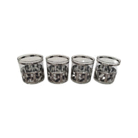 Load image into Gallery viewer, Culver Signed Black White and Silver Abstract Glasses (Set of 4)
