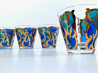 Load image into Gallery viewer, Georges Briard Signed Mid-Century Art Nouveau Old Fashion Glasses (Set of 4)
