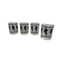 Load image into Gallery viewer, Georges Briard Signed Black and White Jazz Double Old Fashion Glasses (Set of 4)
