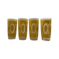 Load image into Gallery viewer, Hazel Atlas Mid-Century Atomic Yellow Starburst Large Glasses (Set of 4)
