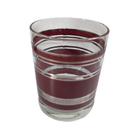 Load image into Gallery viewer, Georges Briard Signed Burgundy and Silver Double Old Fashion Glasses (Set of 4)
